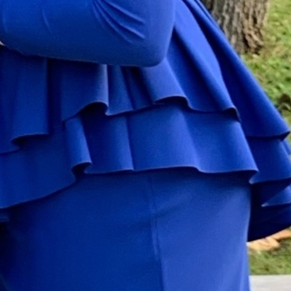Chiara Boni Royal Blue Ruffle Prom Dress - Picture 8 of 11